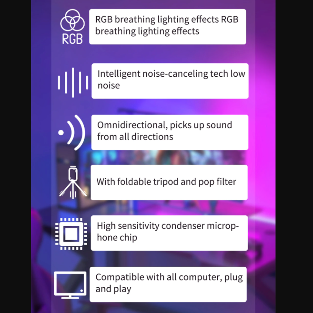 RGB Gaming Desktop Microphone