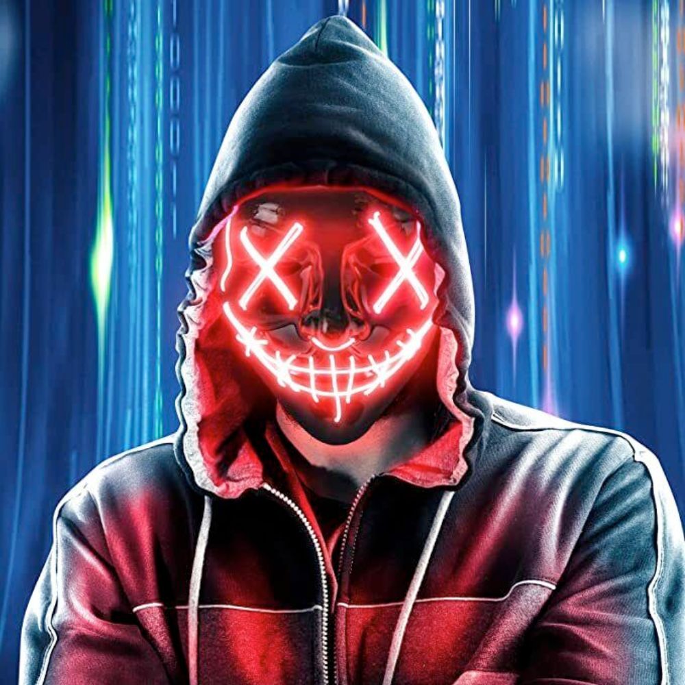 Holiday Costume Light Up LED X Stitch Mask