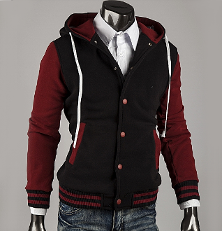 Hoodie with Contrasting Sleeves