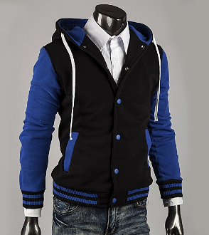 Hoodie with Contrasting Sleeves