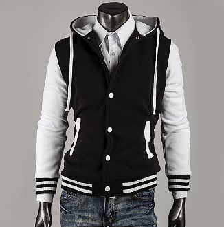 Hoodie with Contrasting Sleeves