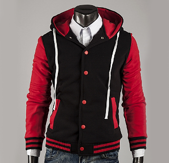 Hoodie with Contrasting Sleeves