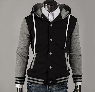 Hoodie with Contrasting Sleeves