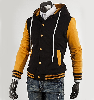Hoodie with Contrasting Sleeves