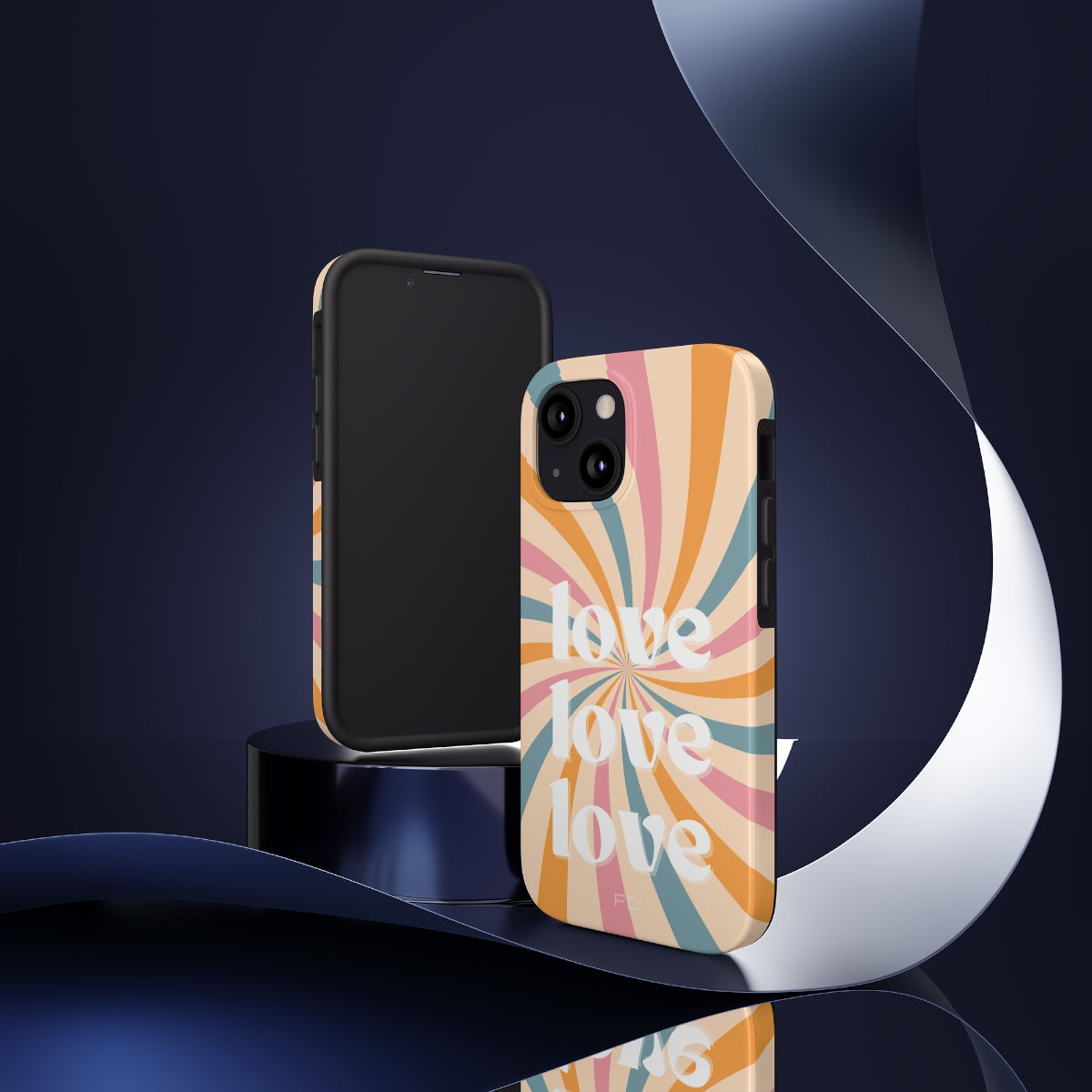 Love Retro Tough Case for iPhone with Wireless Charging