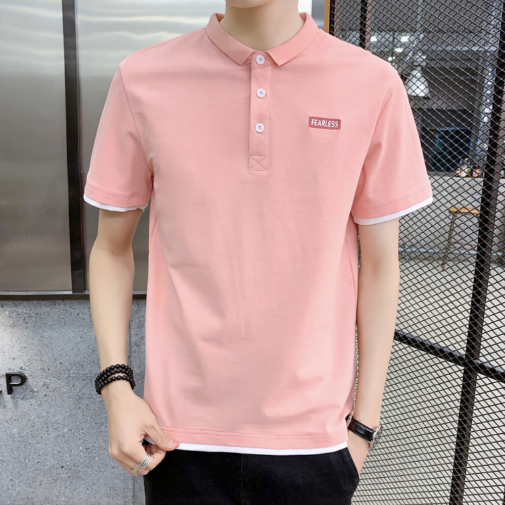 Mens Short Sleeve Layered Look Polo Short