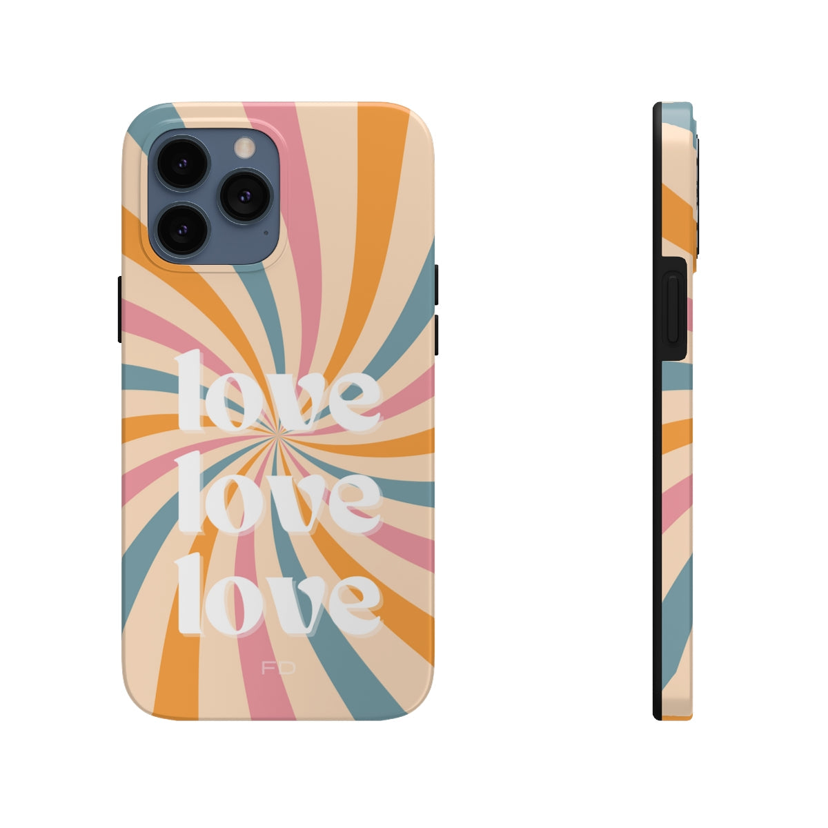Love Retro Tough Case for iPhone with Wireless Charging