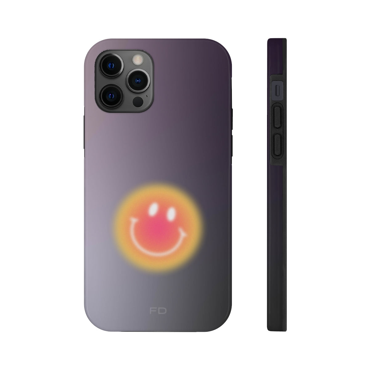 Happy Face Tough Case for iPhone Supports Wireless Charging