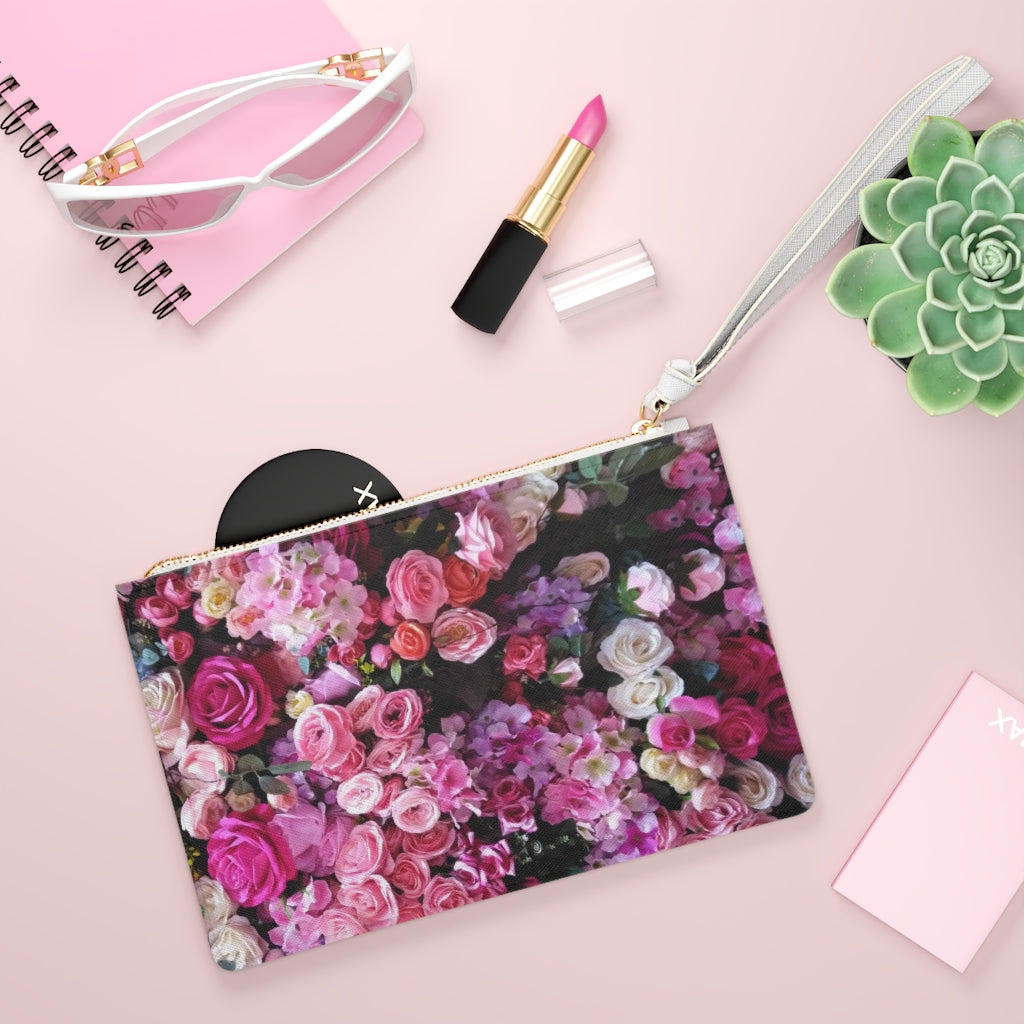 Floral Bouquet Design Vegan Zipped Clutch Bag