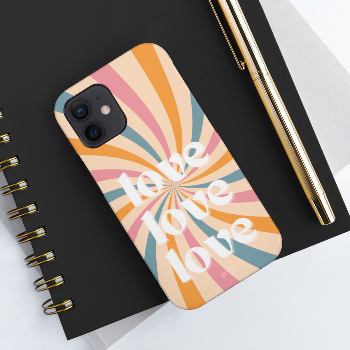Love Retro Tough Case for iPhone with Wireless Charging