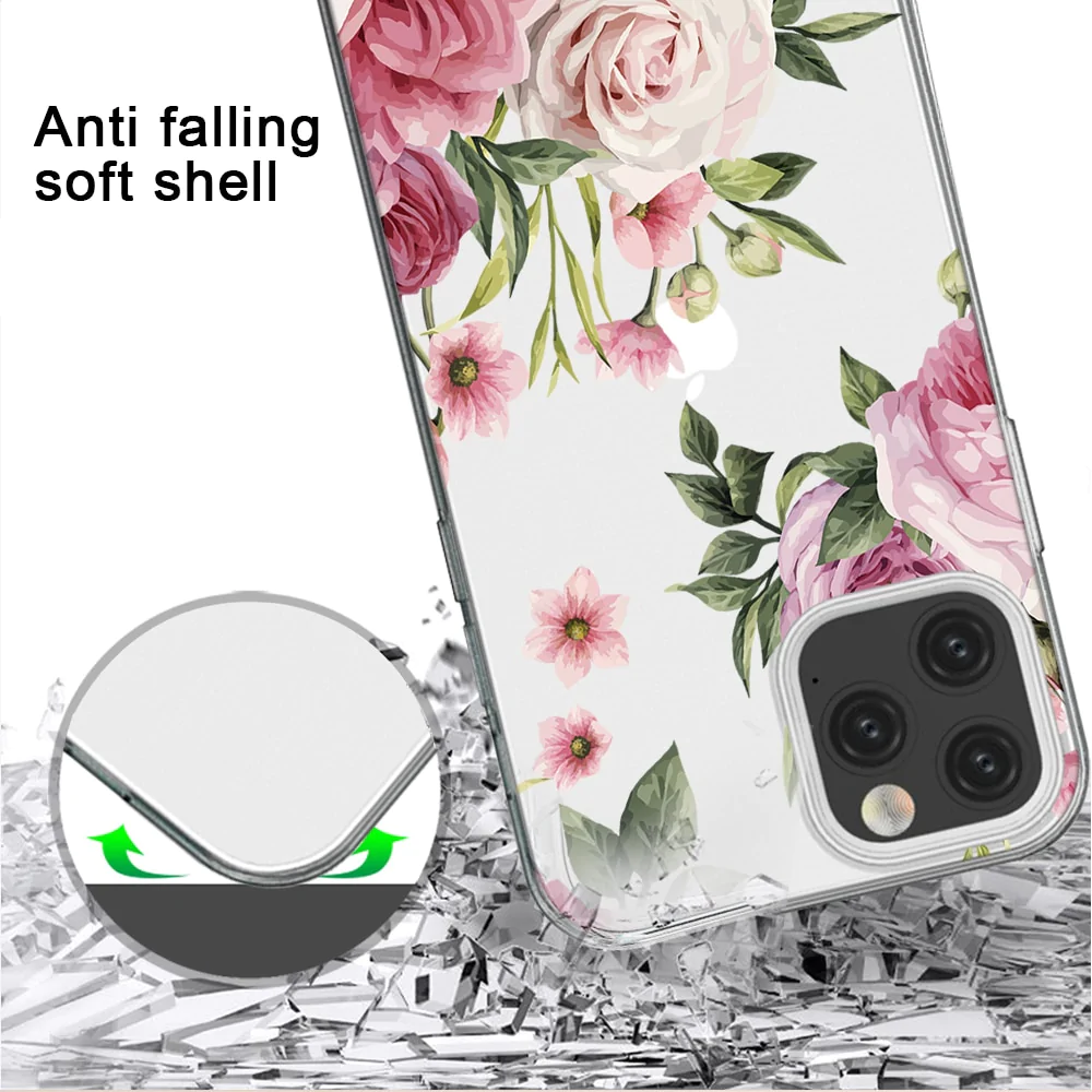 Floral Theme Silicone Protective Case for iPhone