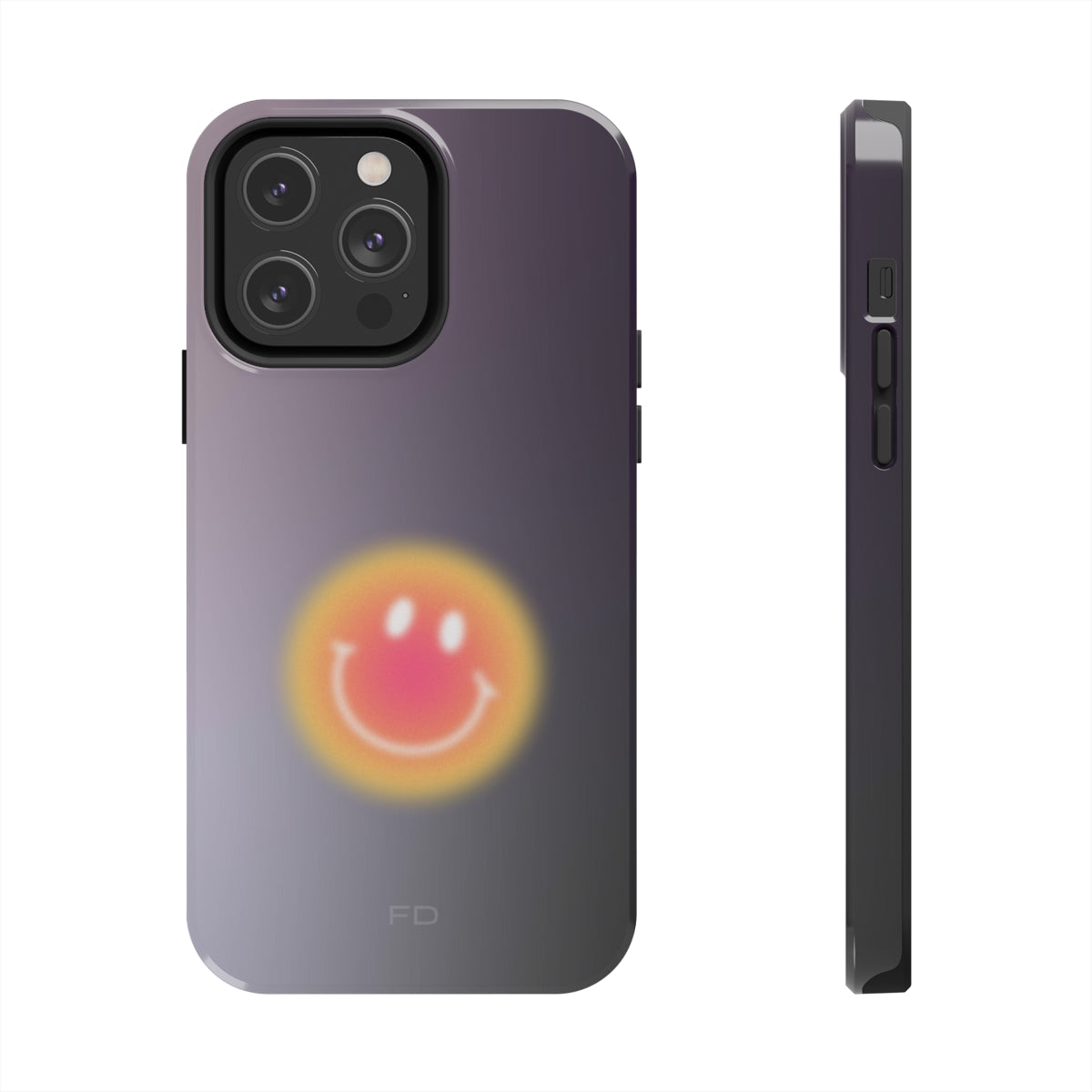 Happy Face Tough Case for iPhone Supports Wireless Charging
