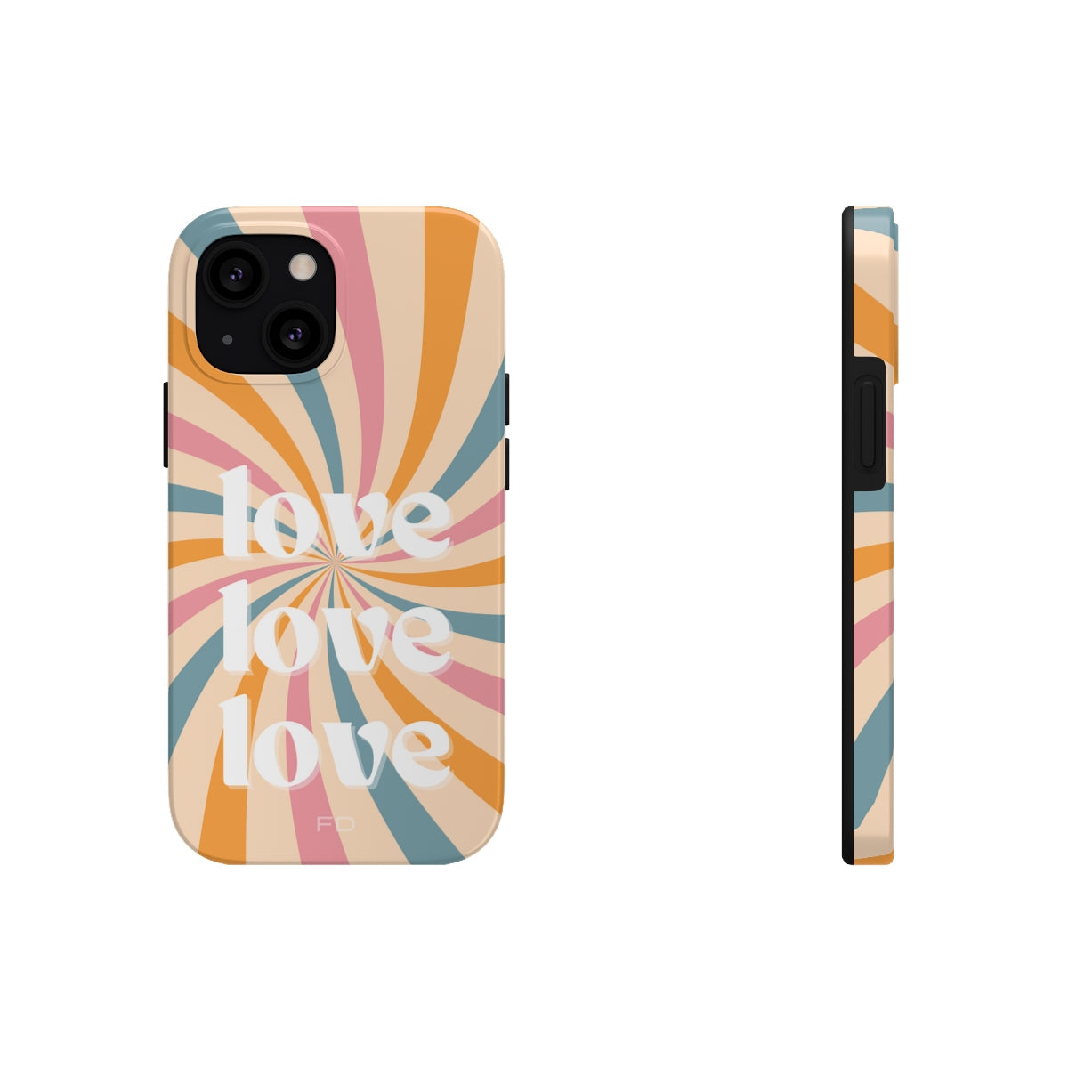 Love Retro Tough Case for iPhone with Wireless Charging