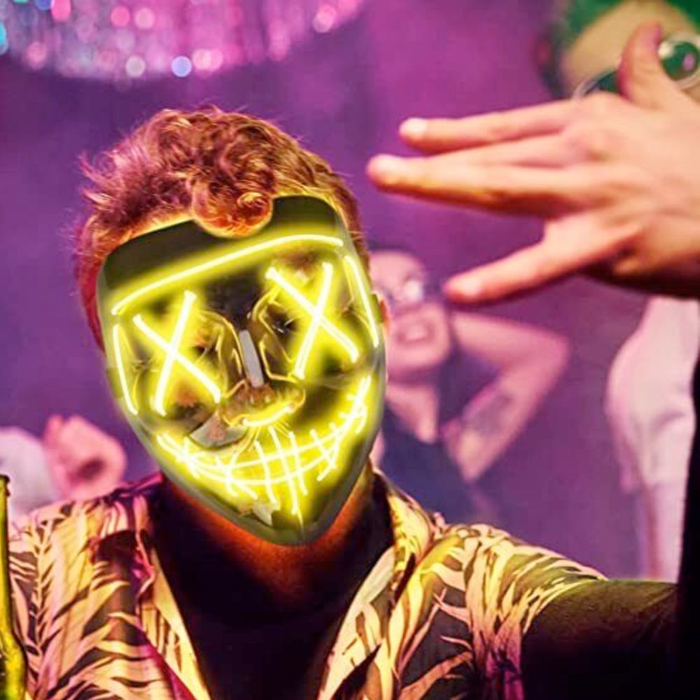 Holiday Costume Light Up LED X Stitch Mask