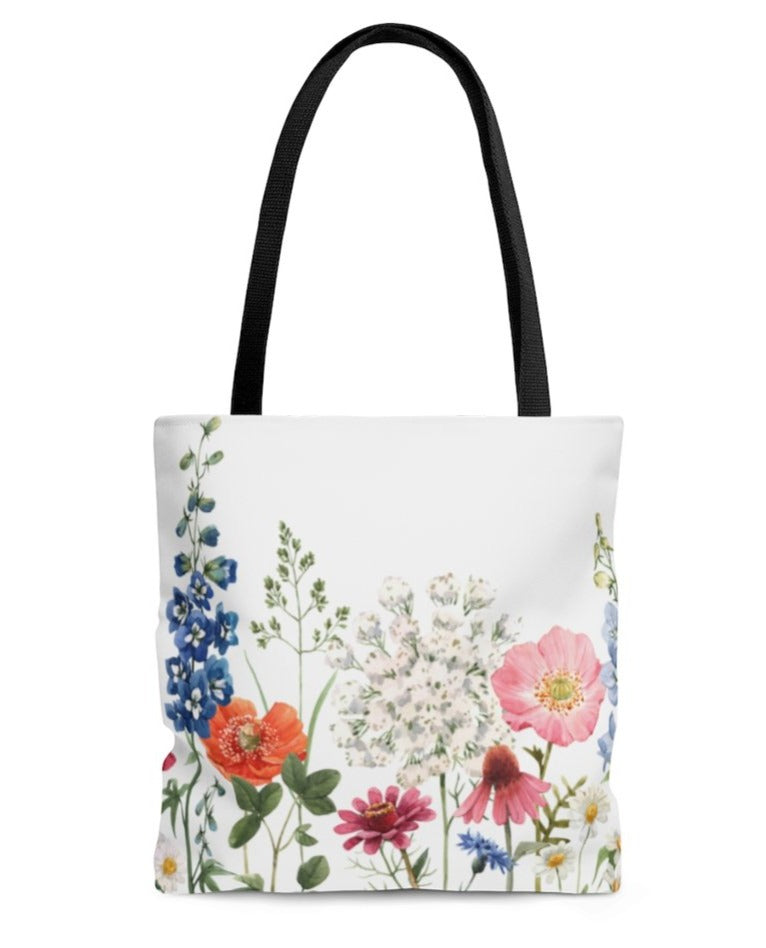 Double Sided Spring Floral Print Tote Bag Medium