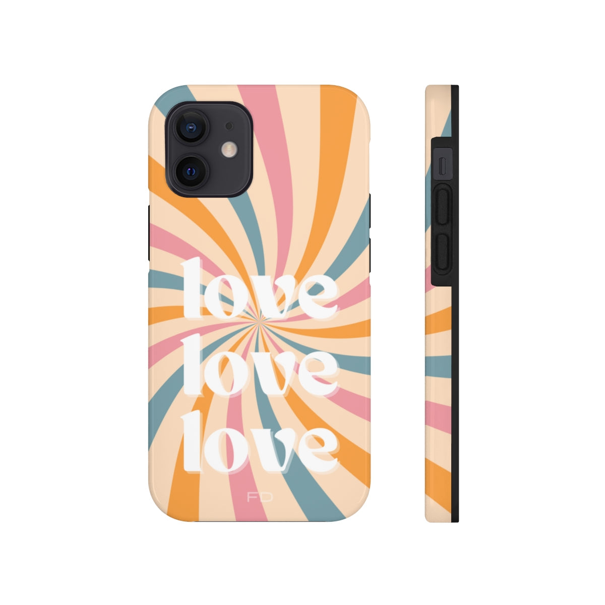 Love Retro Tough Case for iPhone with Wireless Charging