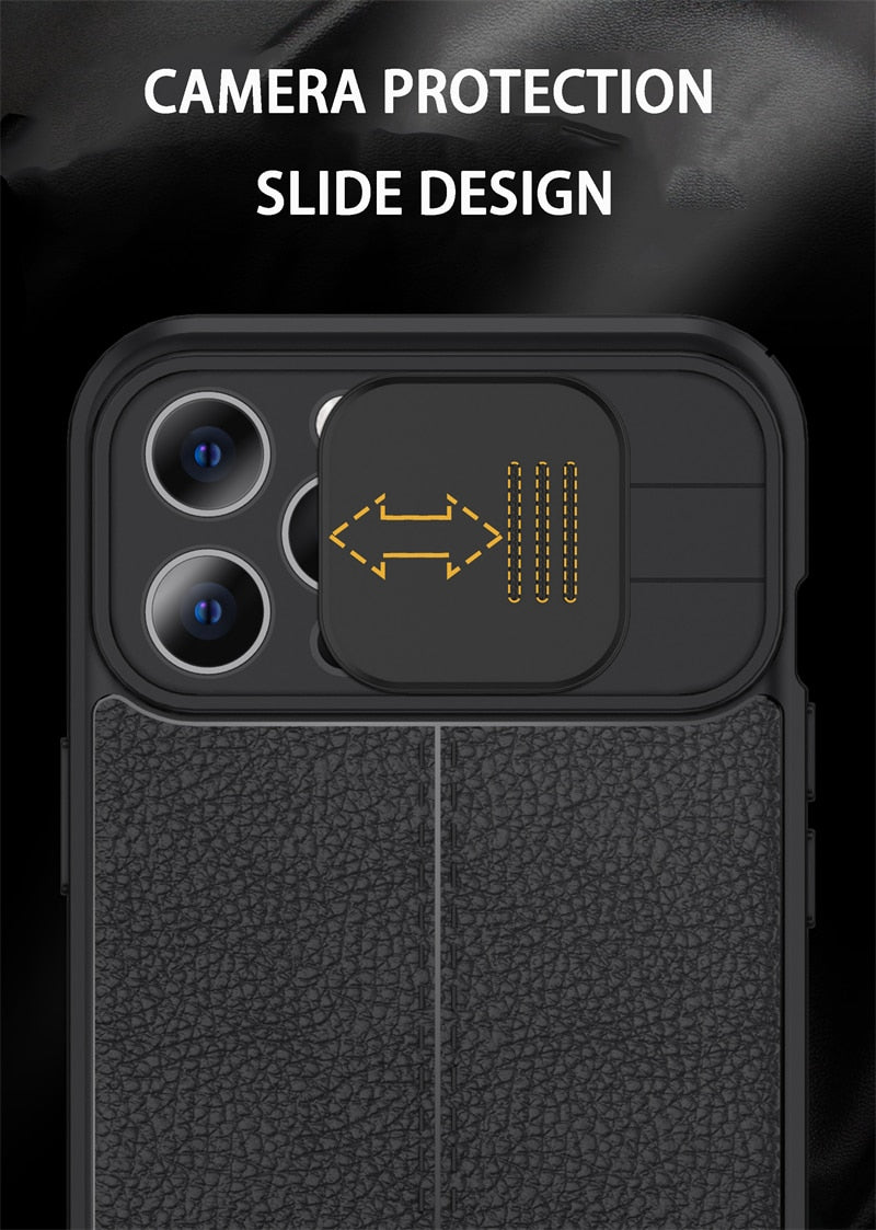 Lush Leather Protective Case with Camera Protector for iPhone
