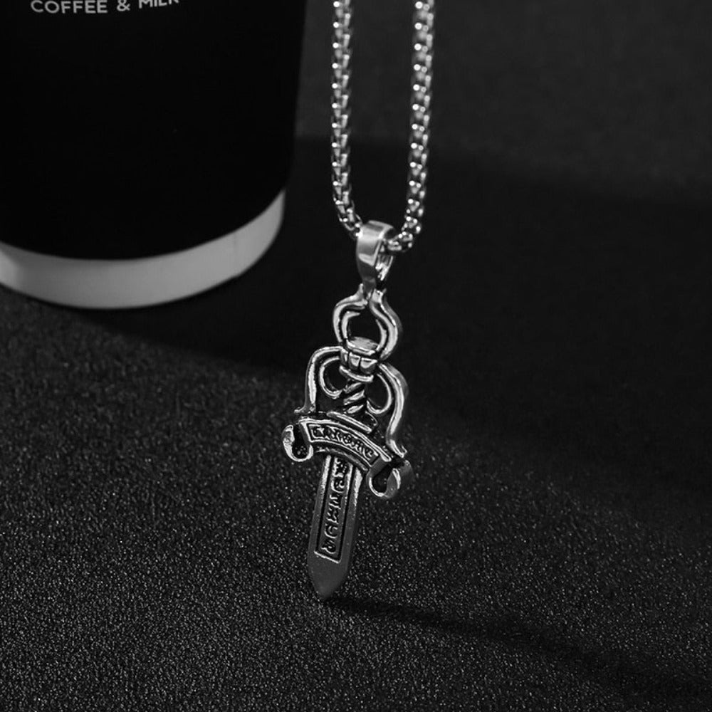 Mens Warrior Sword Necklace