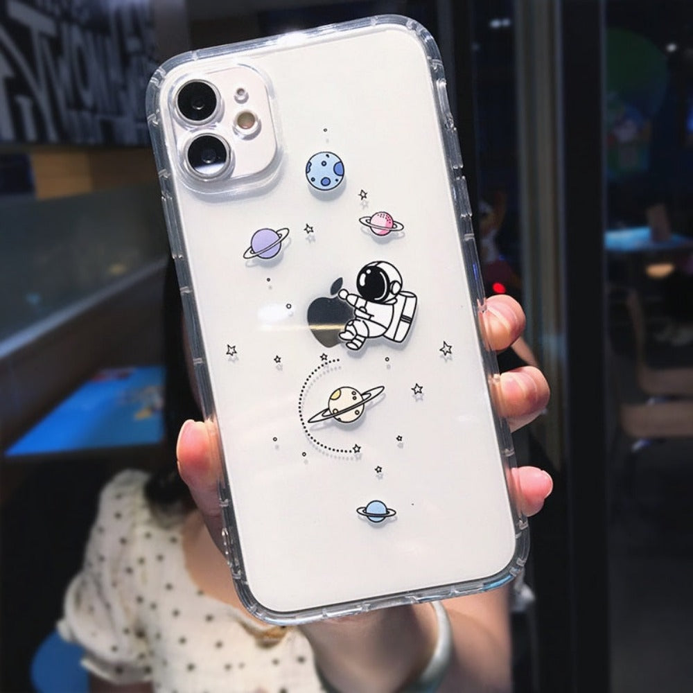 Cartoon Astronaut Theme Protective Case for iPhone
