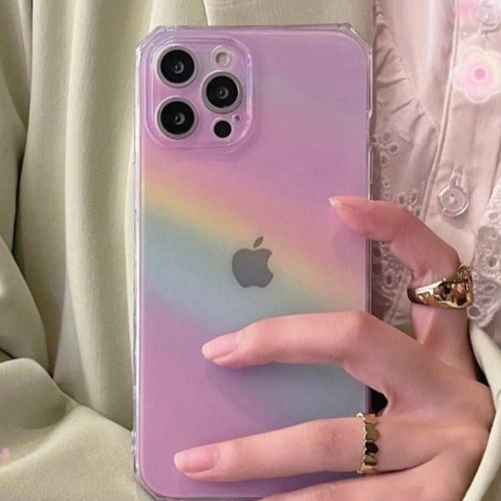 Pink Rainbow Theme Protective Case for iPhone
