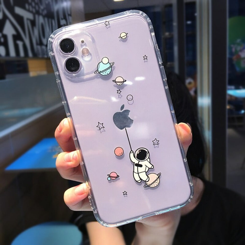 Cartoon Astronaut Theme Protective Case for iPhone
