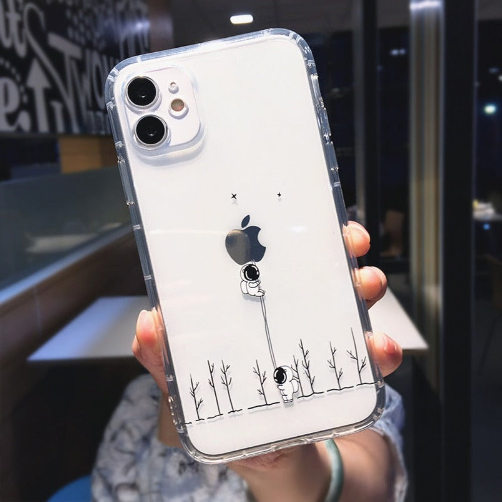 Cartoon Astronaut Theme Protective Case for iPhone