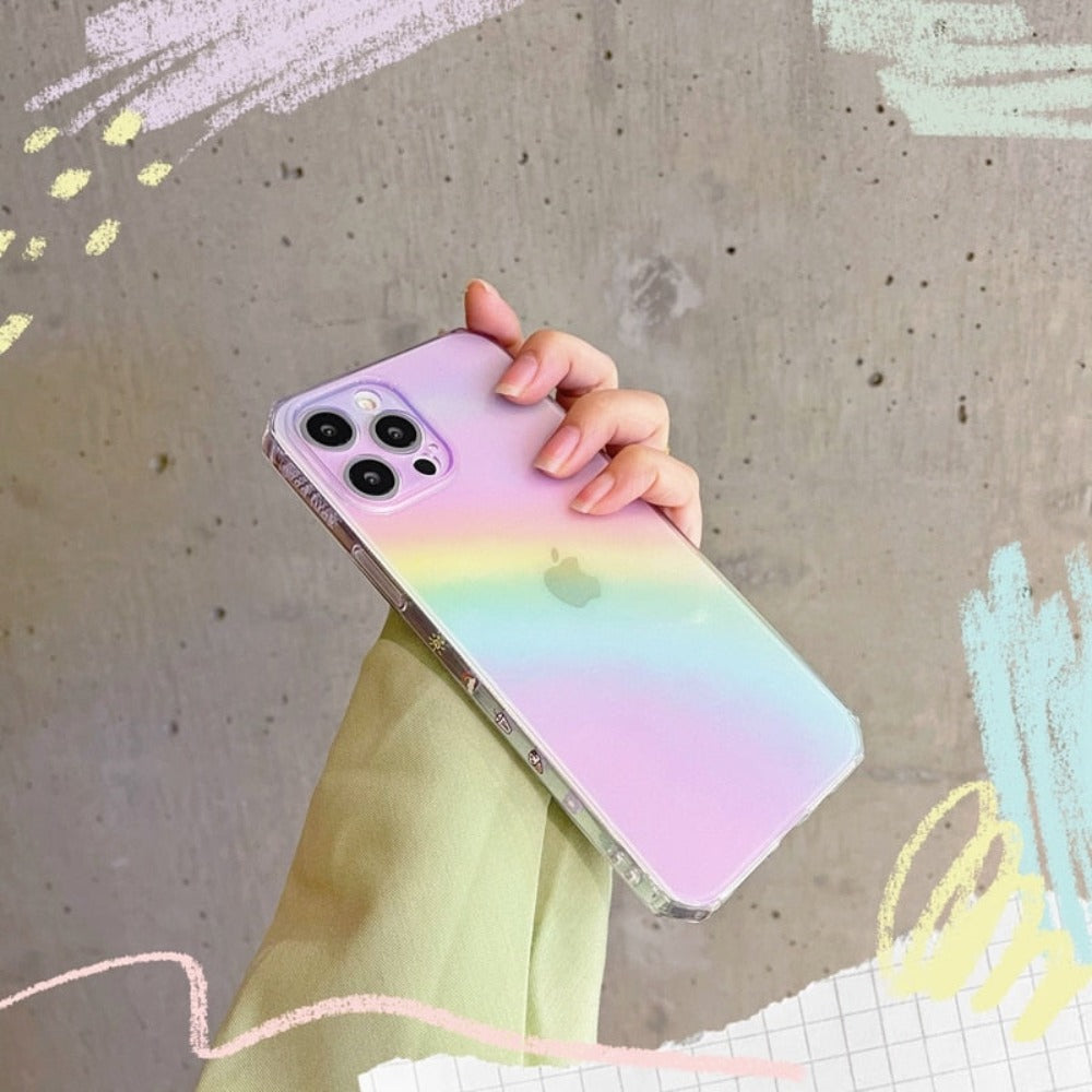 Pink Rainbow Theme Protective Case for iPhone