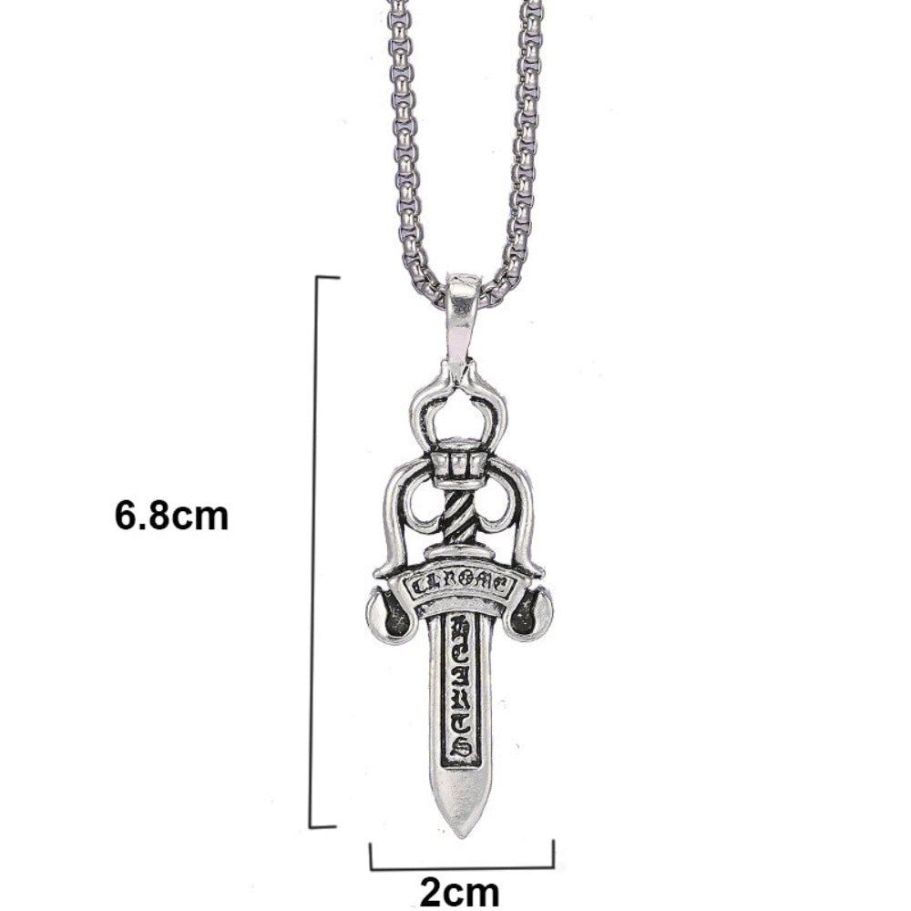 Mens Warrior Sword Necklace