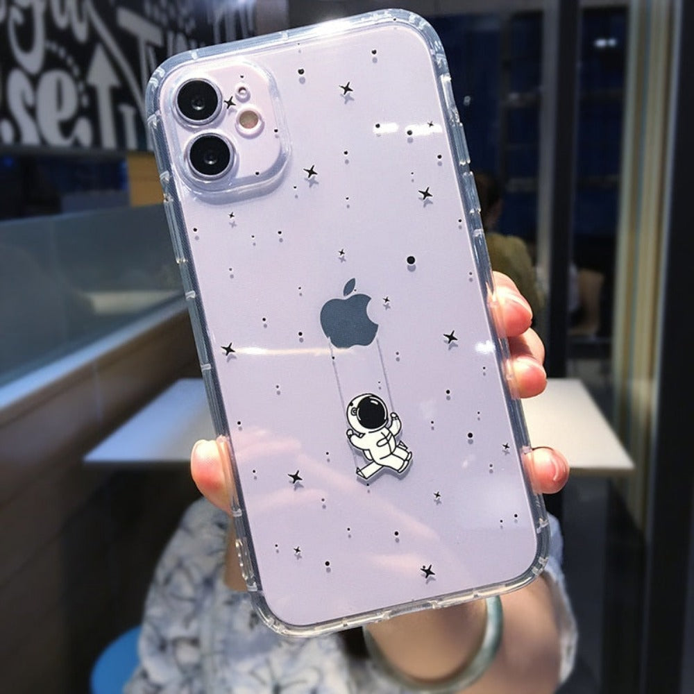 Cartoon Astronaut Theme Protective Case for iPhone