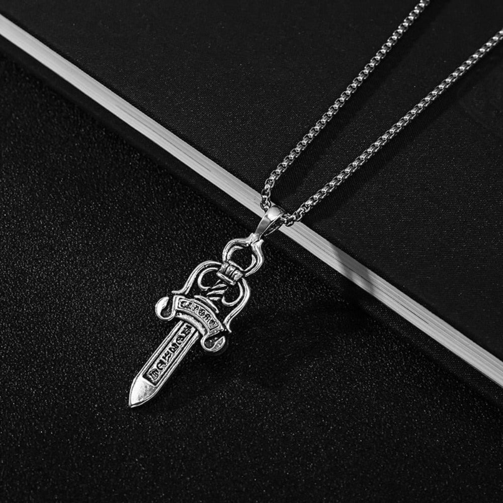 Mens Warrior Sword Necklace