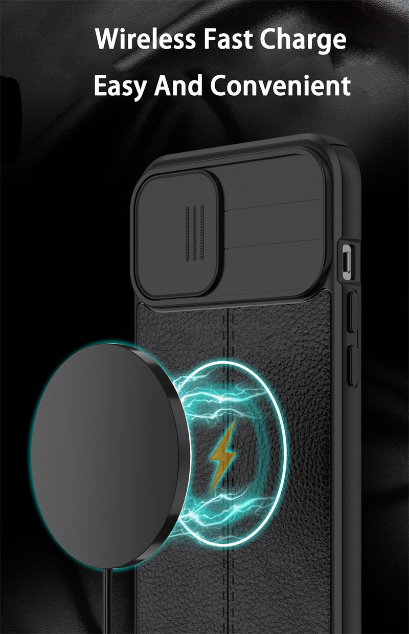 Lush Leather Protective Case with Camera Protector for iPhone