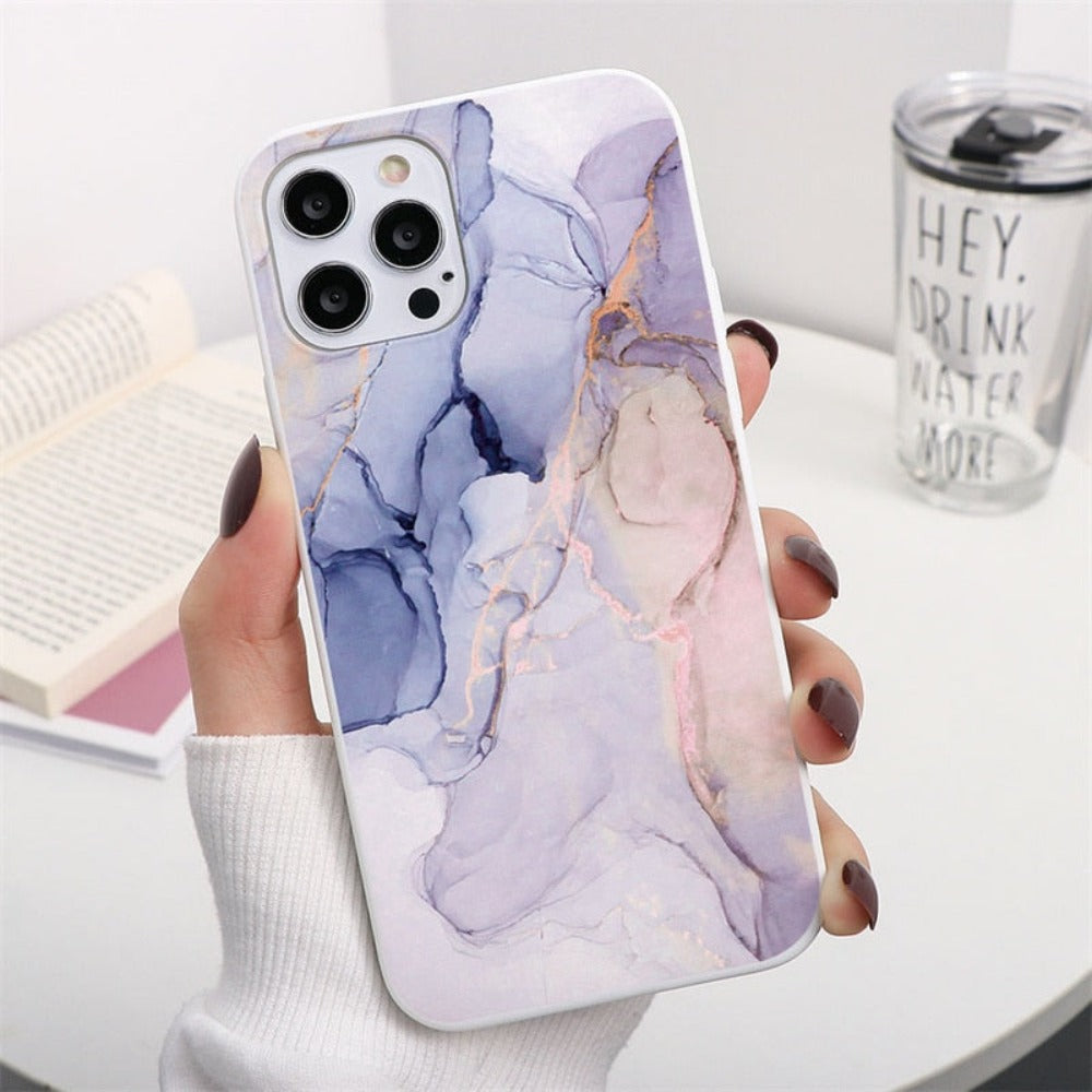 Colorful Marble Theme Protective Case for iPhone