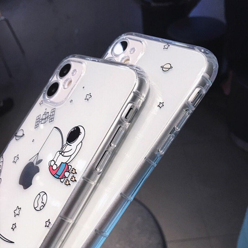 Cartoon Astronaut Theme Protective Case for iPhone