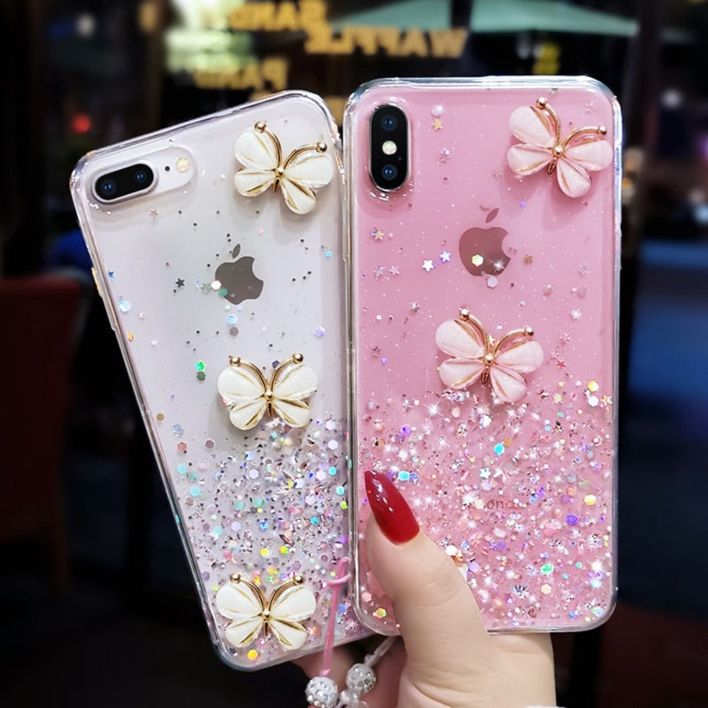Glitter Butterly Theme Protective Case
