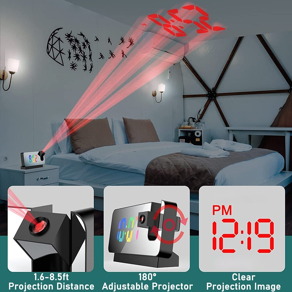 Adjustable LED Digital Projection Alarm Clock