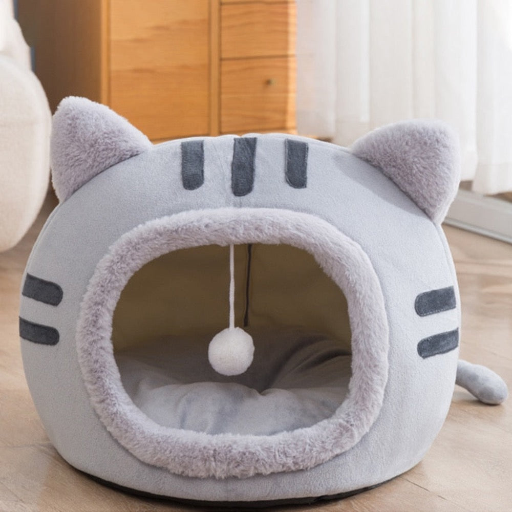 Adorable Plush Cat Head Pet House