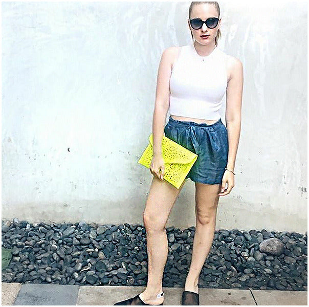 Laser Cut Clutch with Chain by Coseey