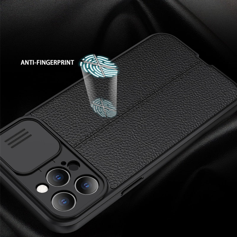 Lush Leather Protective Case with Camera Protector for iPhone