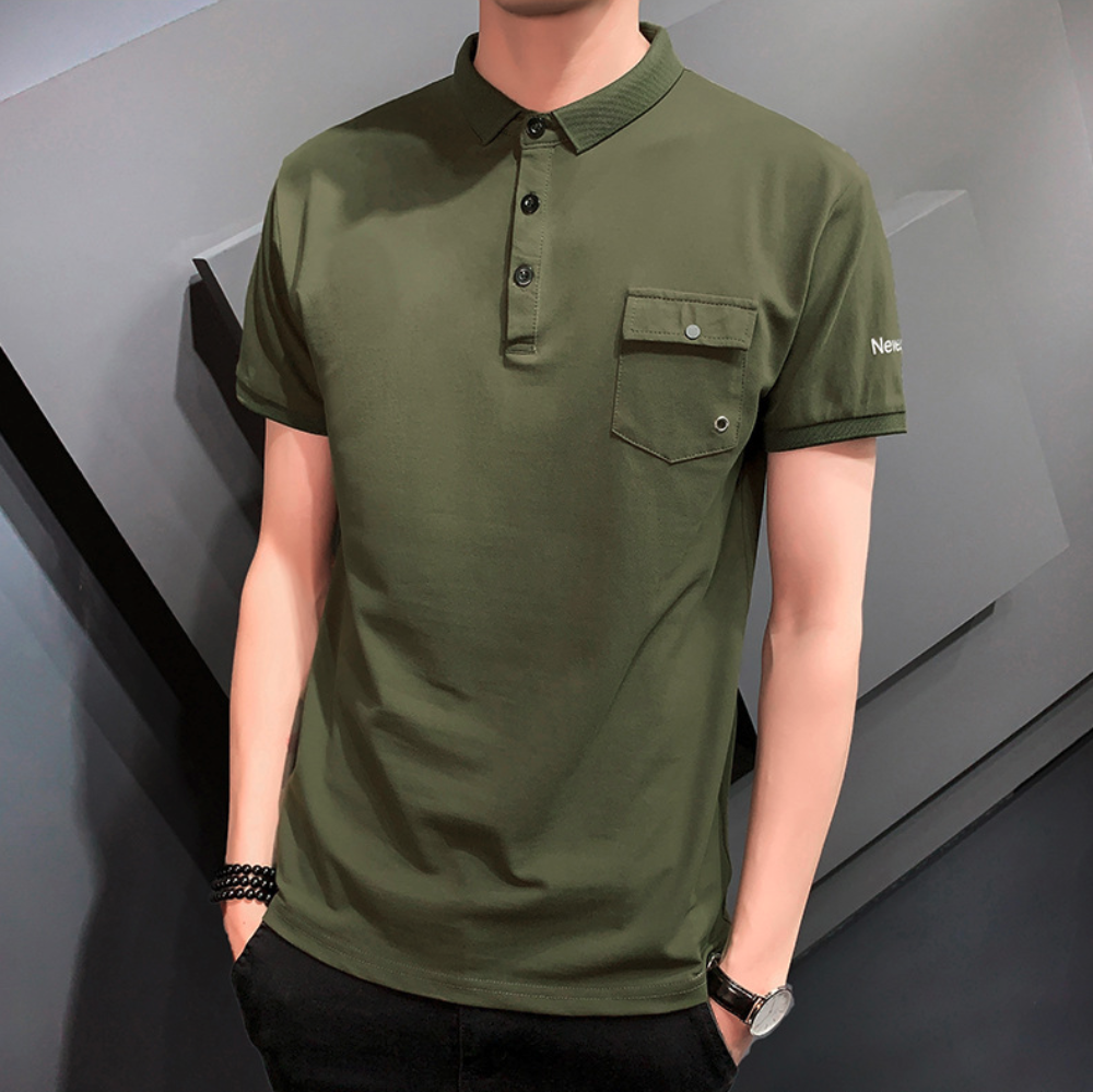 Mens Short Sleeve Polo Shirt with Pocket