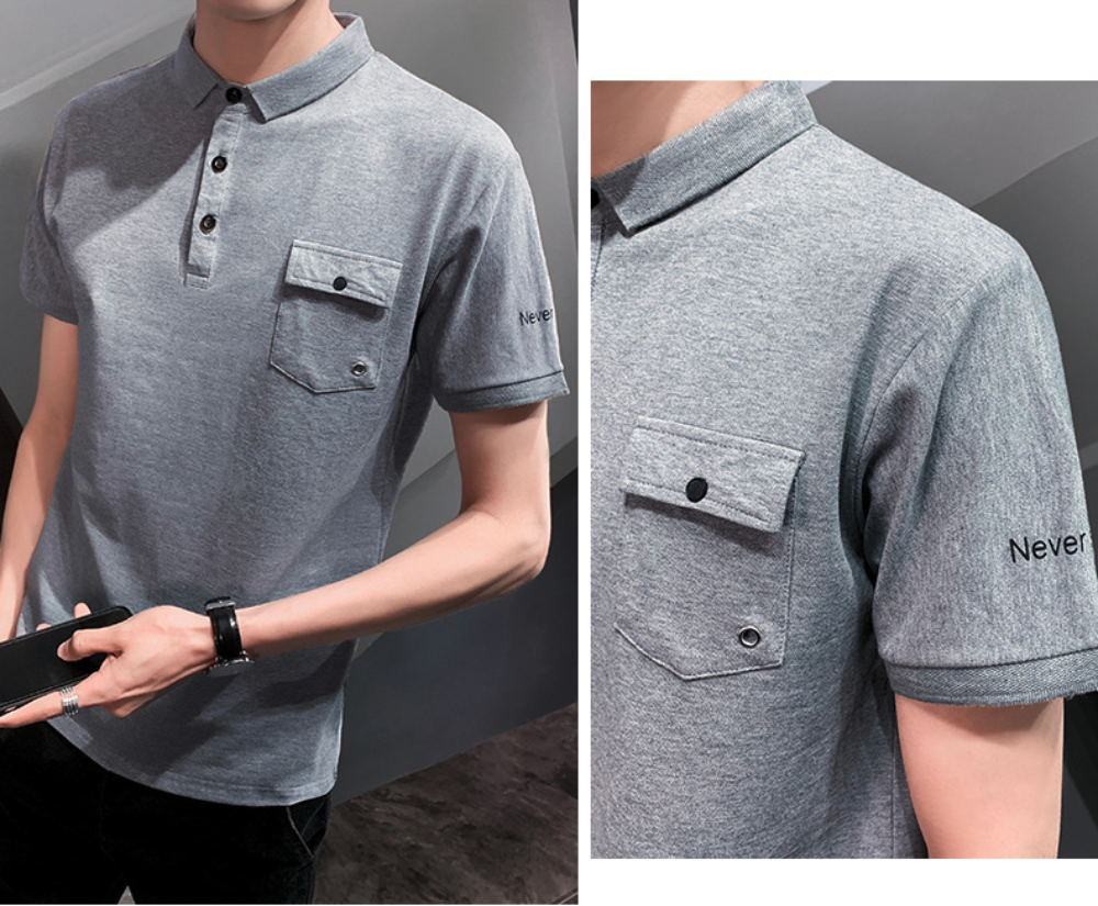 Mens Short Sleeve Polo Shirt with Pocket