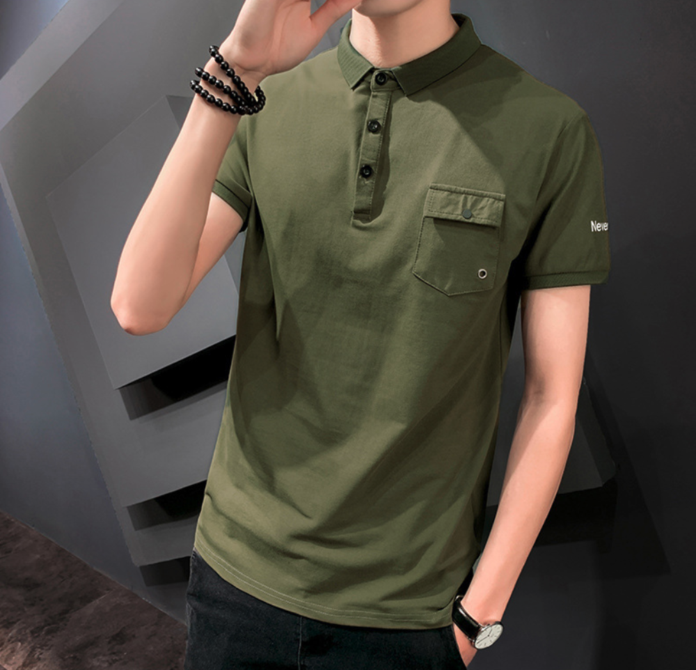 Mens Short Sleeve Polo Shirt with Pocket