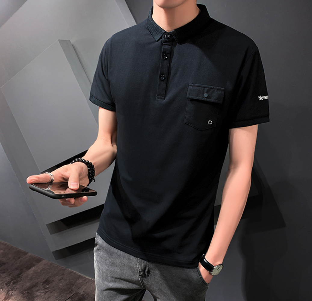 Mens Short Sleeve Polo Shirt with Pocket