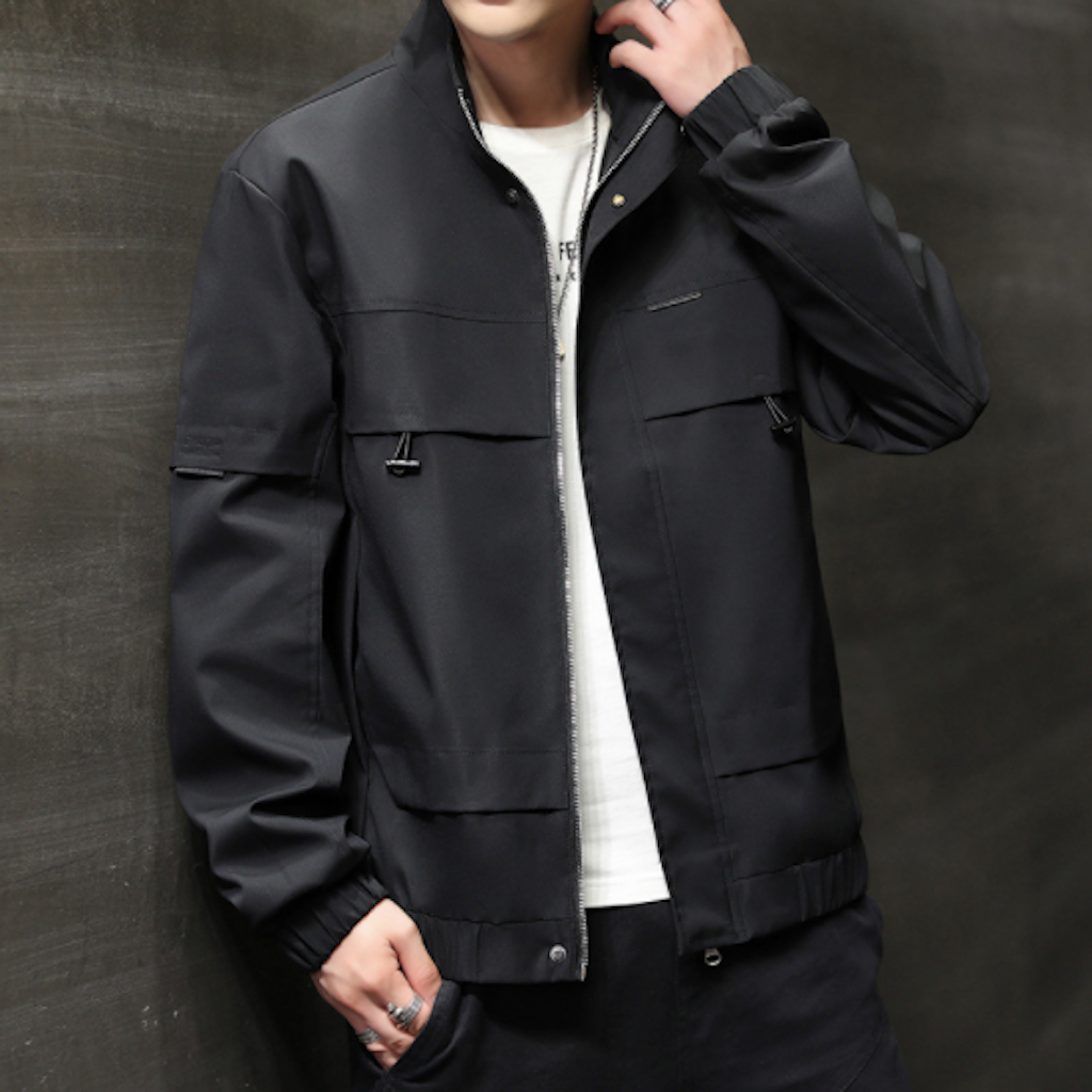 Mens High Collar Windproof Jacket