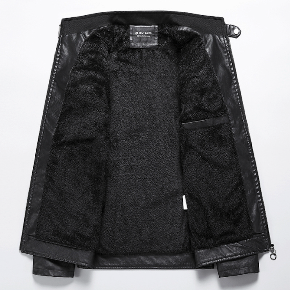 Mens Two Tones Biker Vegan Leather Jacket