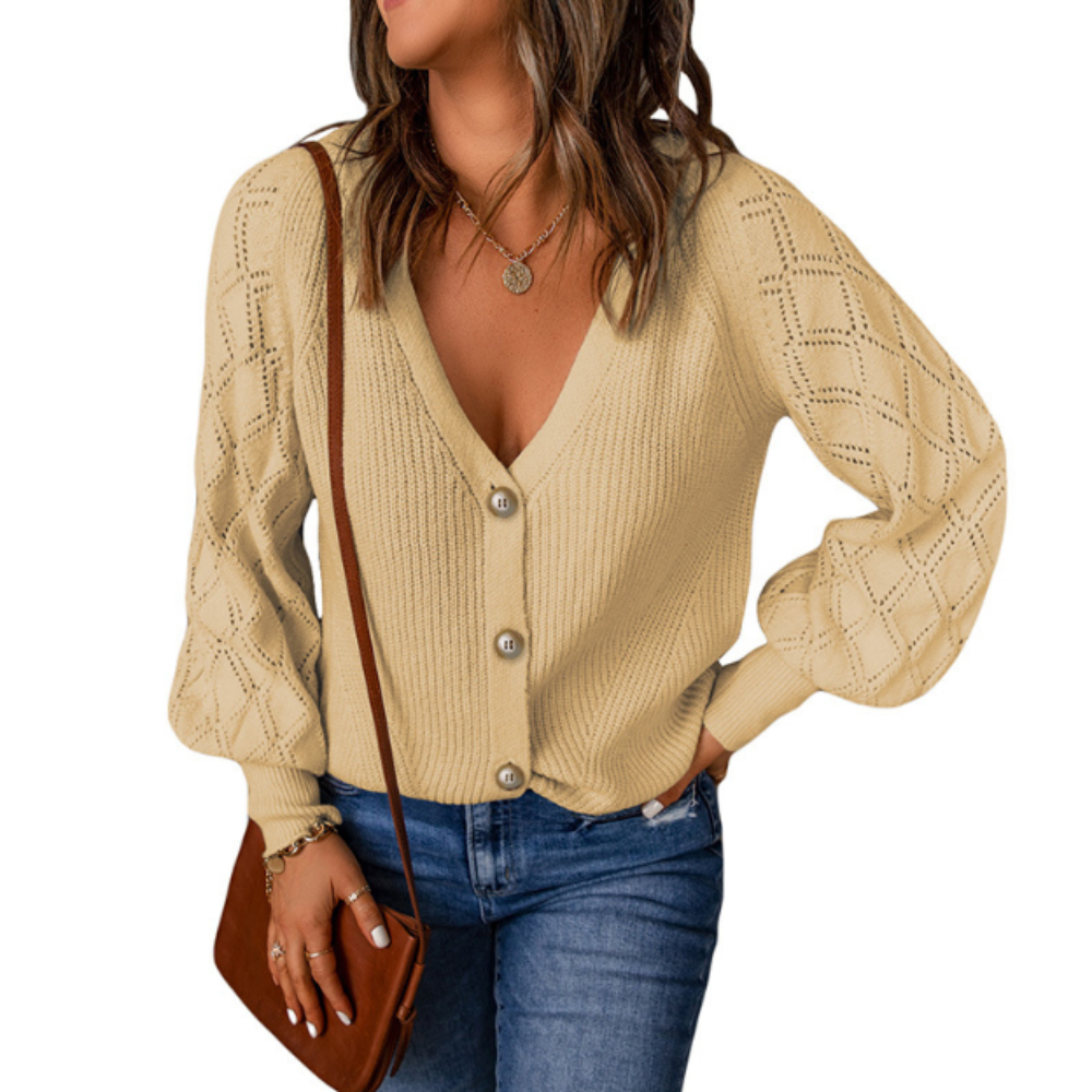 Womens Button Down Open Knit Sweater