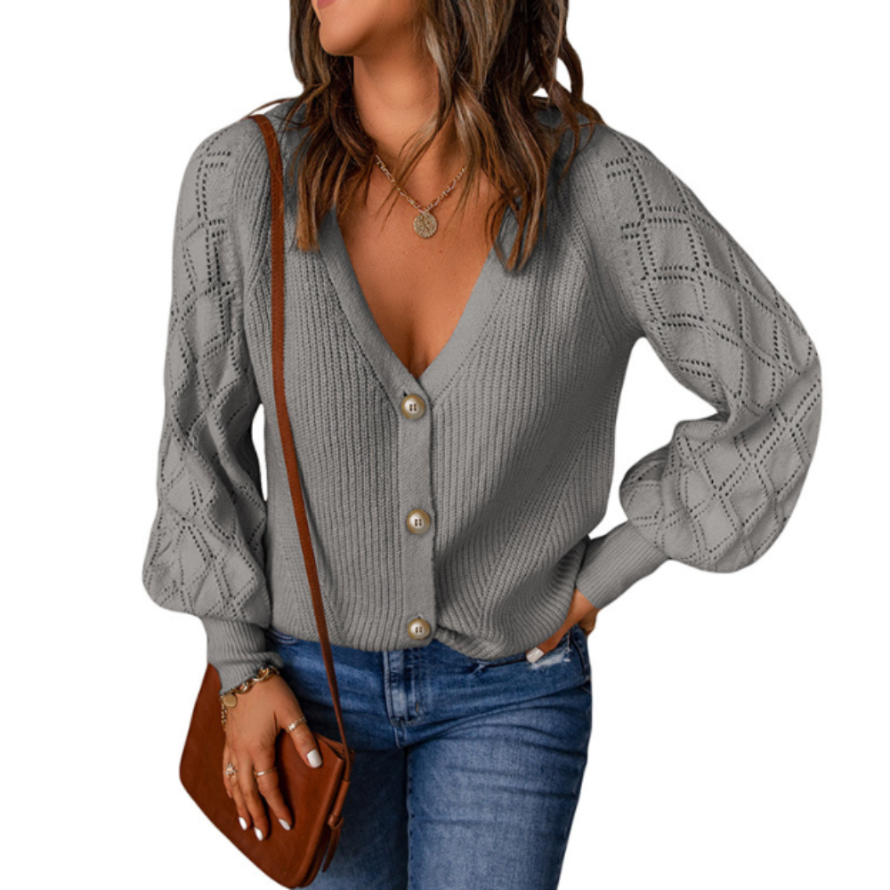 Womens Button Down Open Knit Sweater