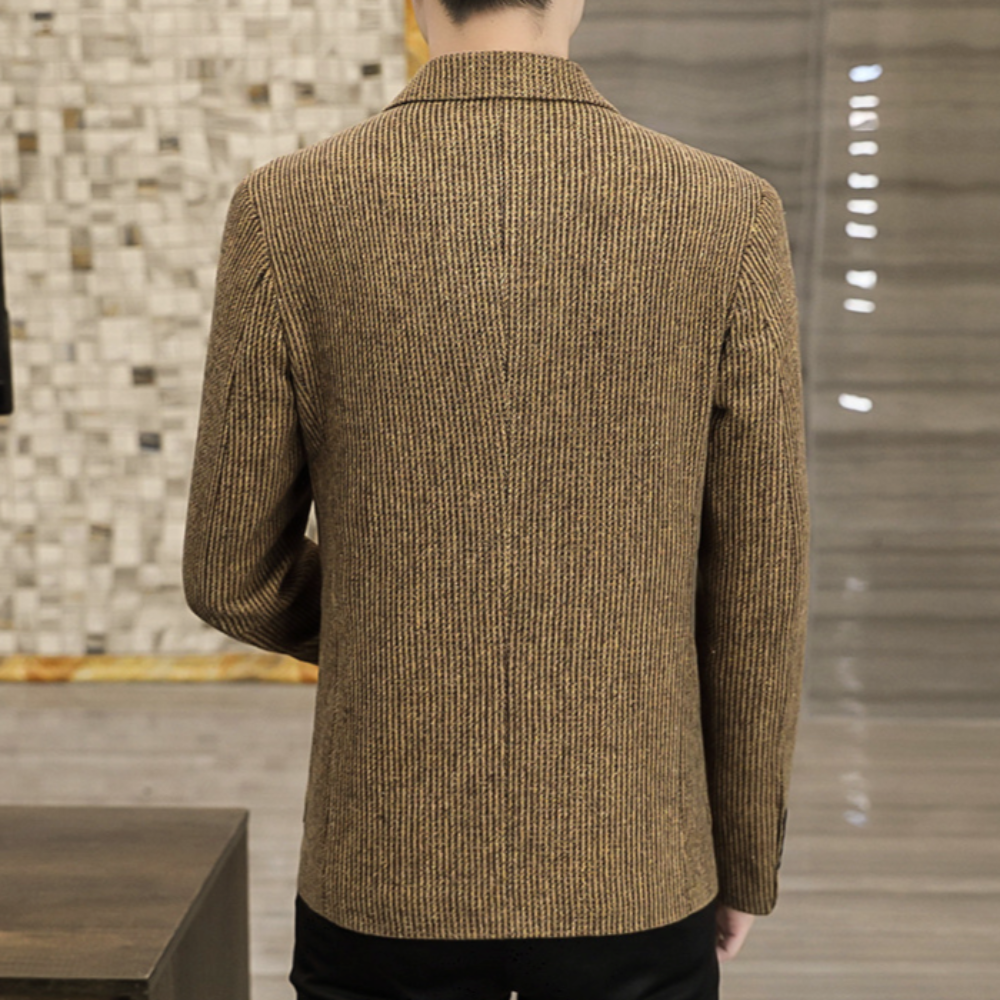 Mens Single Button Striped Casual Blazer