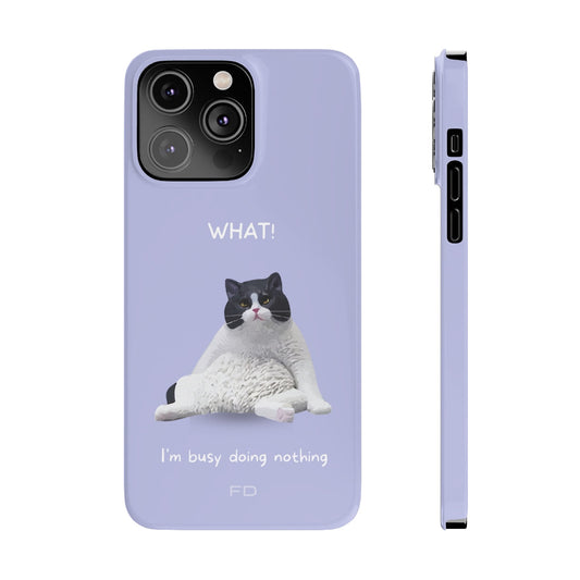 Funny Cat Theme Purple Slim Case for iPhone 14, 14 PRO and 14 PRO MAX