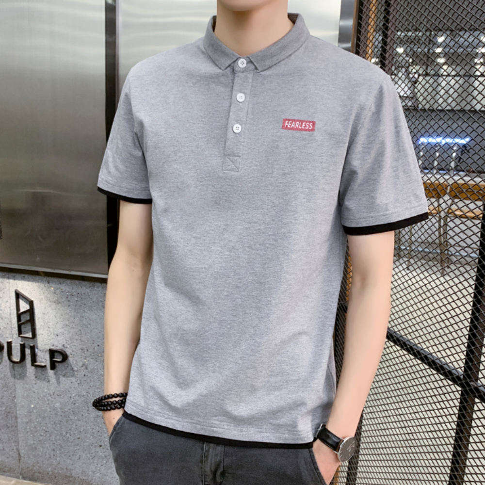 Mens Short Sleeve Layered Look Polo Short