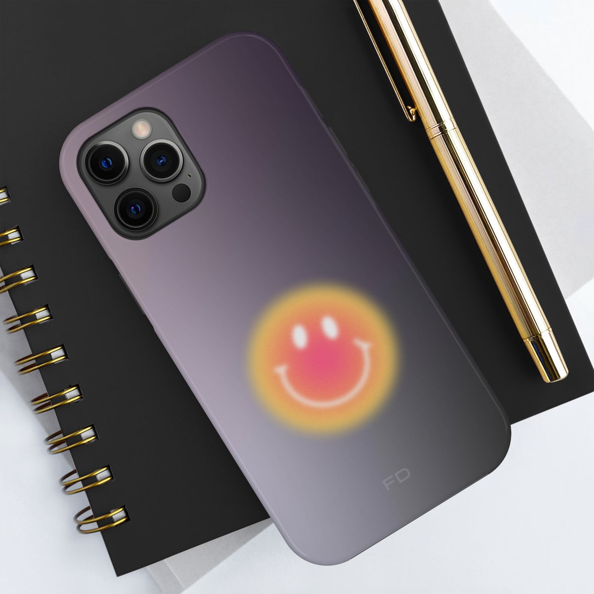 Happy Face Tough Case for iPhone Supports Wireless Charging